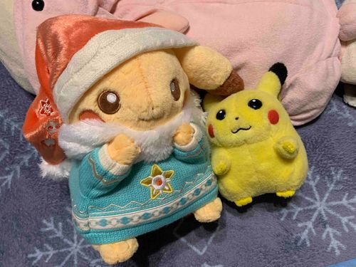 さきほどポケセンオンラインからきたいのしんじんさんがとうちゃくしました！にたようなフォルムでさいこうだね！わーい！よろしくね〜🎄✨