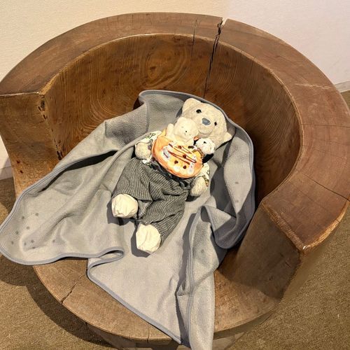 庭園を歩き疲れたけあたち。ちびは元気いっぱい。
疲れた体にはお菓子が一番。
ということでりんごサイダー、あもどら焼き、いちご大福を楽しんだよ。