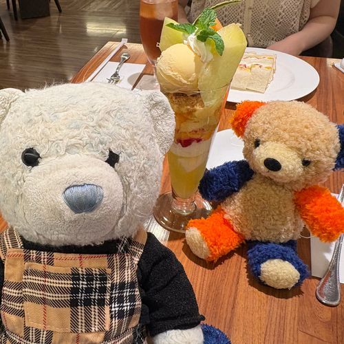 今日は家族が2匹増えたよ。
1匹目は、1,2枚目のbeamsでお迎えしたクマの女の子、びい。一緒にメロンパフェを食べたよ。甘えん坊だよ。
2匹目は、3枚目の大阪万博ドイツパビリオンのキャラクターのサーキュラーちゃん。ネットで発売されてたからお迎えしたよ。おおくんとでかがとても楽しみにしてたよ。
2匹ともまずは洗濯という洗礼から。頑張ってね。