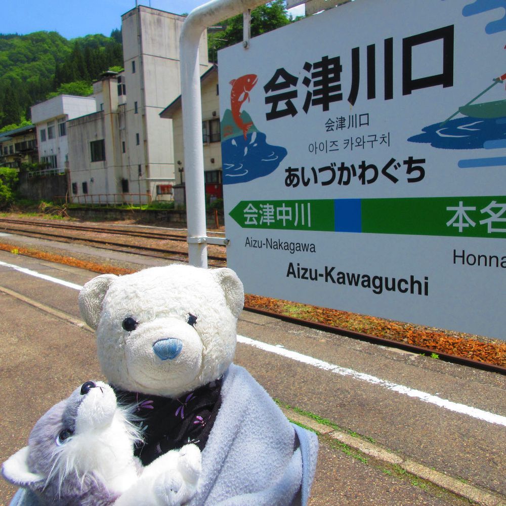 なかなか乗れない只見線に乗ったから、駅でも時々降りて写真を撮ってみたよ。
駅の写真もまた絵になるね。
せっかくだから途中の会津川口駅で途中下車したよ。レンタサイクルで金山町を観光したんだ。その写真はまた載せるね。
おおくんは全体的に上を見てるね。