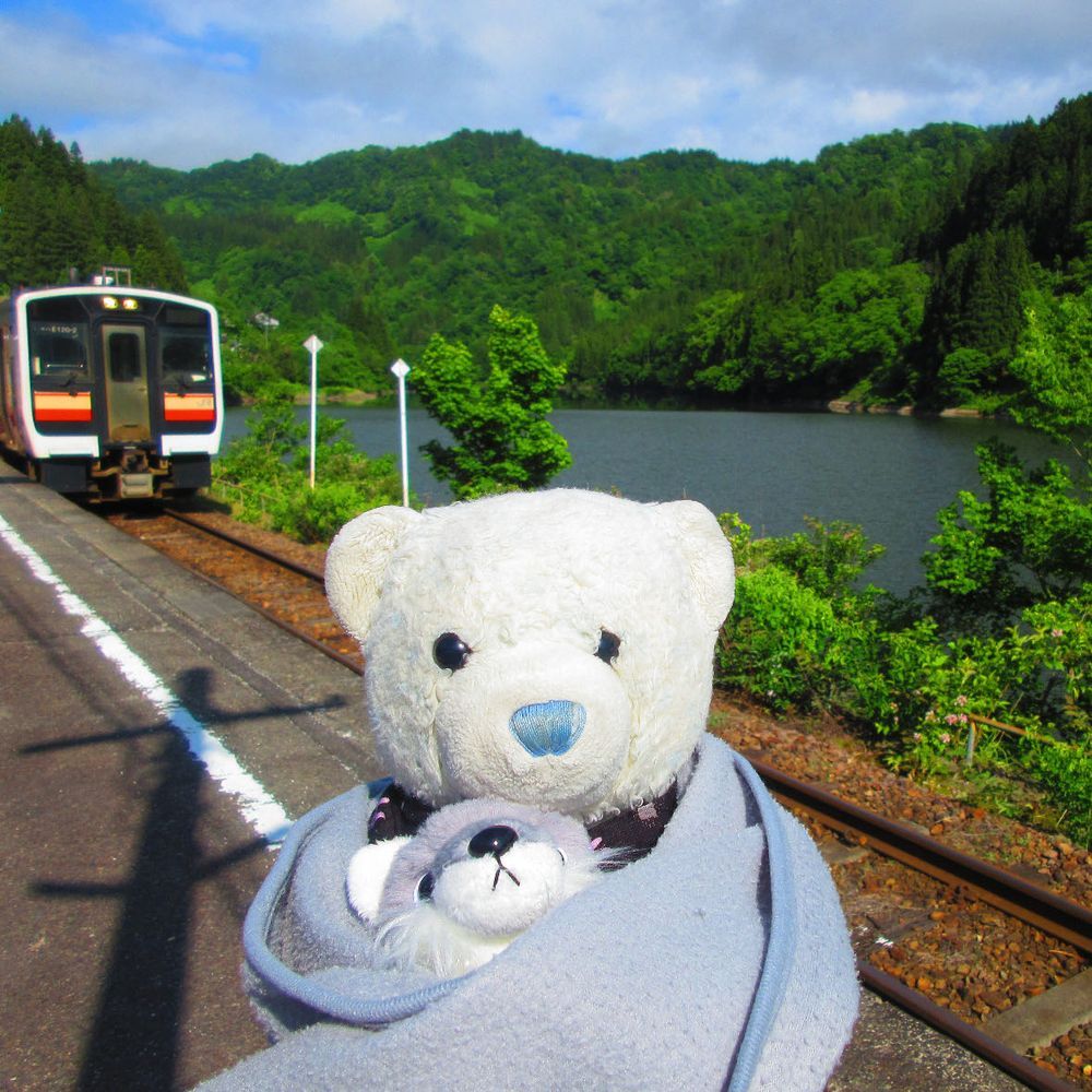 なかなか乗れない只見線に乗ったから、駅でも時々降りて写真を撮ってみたよ。
駅の写真もまた絵になるね。
せっかくだから途中の会津川口駅で途中下車したよ。レンタサイクルで金山町を観光したんだ。その写真はまた載せるね。
おおくんは全体的に上を見てるね。