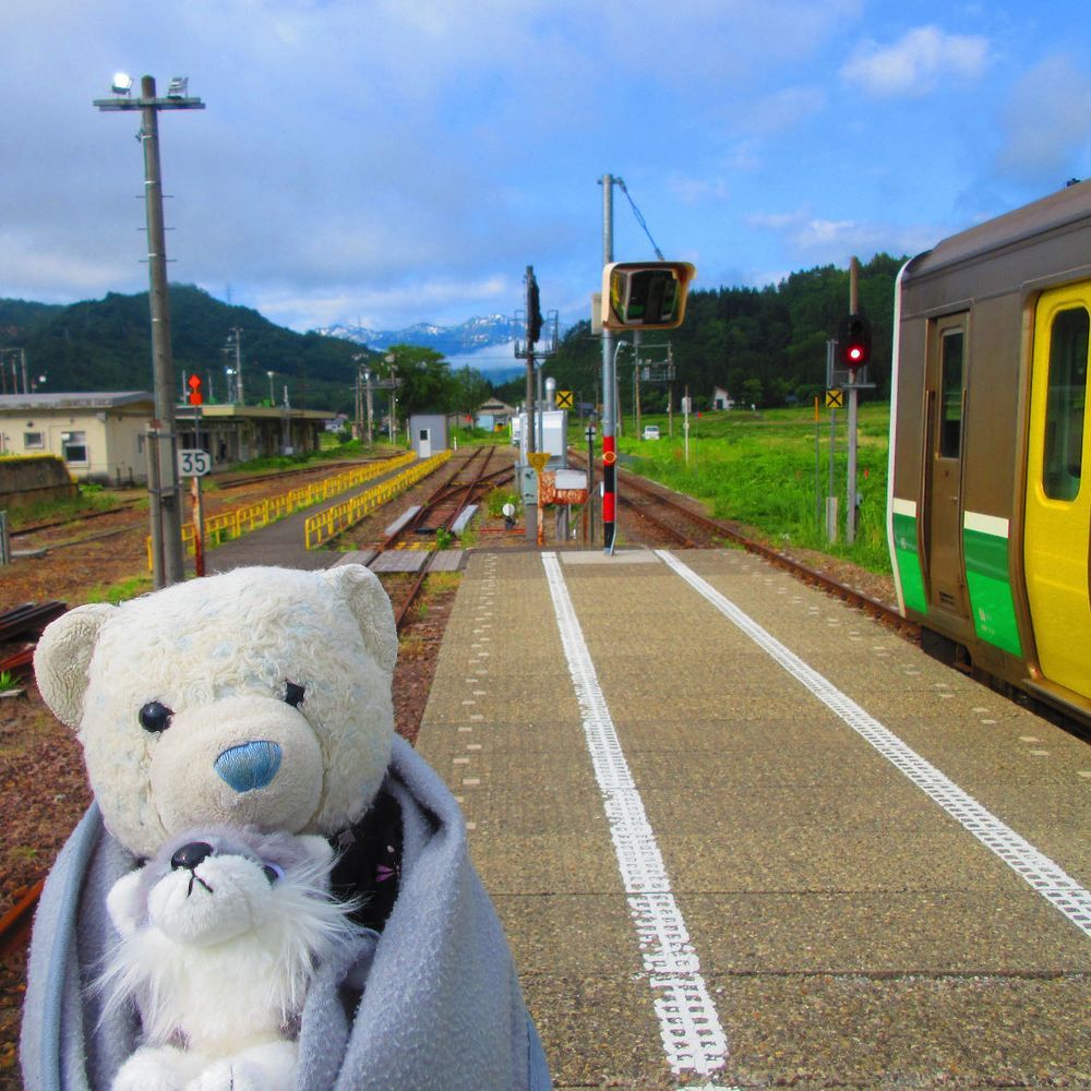 なかなか乗れない只見線に乗ったから、駅でも時々降りて写真を撮ってみたよ。
駅の写真もまた絵になるね。
せっかくだから途中の会津川口駅で途中下車したよ。レンタサイクルで金山町を観光したんだ。その写真はまた載せるね。
おおくんは全体的に上を見てるね。