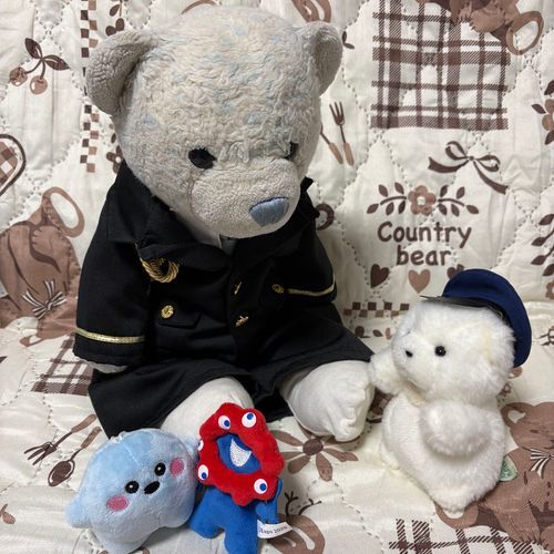 でかです！
けあちゃが　けいさつかんに　なってまちた！でかのだいすきな　けいさつかん…！
おぼうし　なくちちゃったでちか？でかのおぼうし　おかちちます！
ひざのうえにも　のせてもらいまちた！とっても　うれちです！