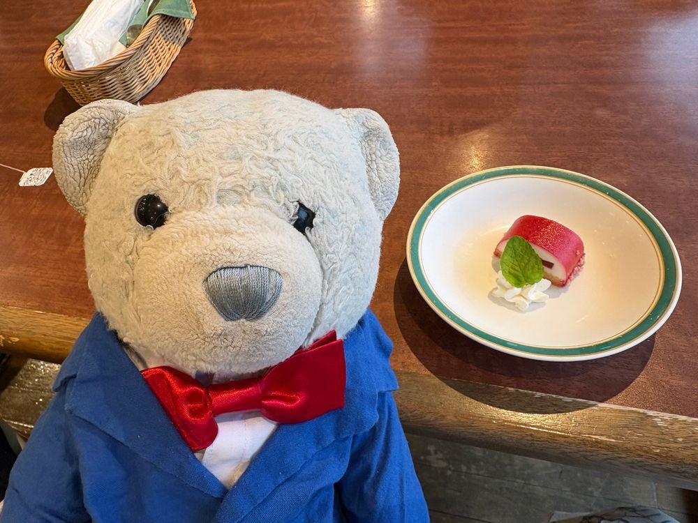 ダム巡りの日の締めは、ぶな林ってレストランでディナーだよ。
けあはこのレストランがだいすき。
この日はステーキを注文したよ。
ちなみにここはダムカレーが2種類もあるよ。気になったけど、がっつり食べたかったからステーキを選んだよ。
すぐ近くの温泉の前にぽけふたもあるよ。
