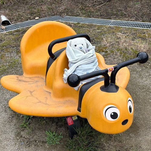 今日はおおくんと公園に行ってきたよ。
色んな乗り物に乗せられて、やれやれって思ってるけあと、よく分かってないおおくん。