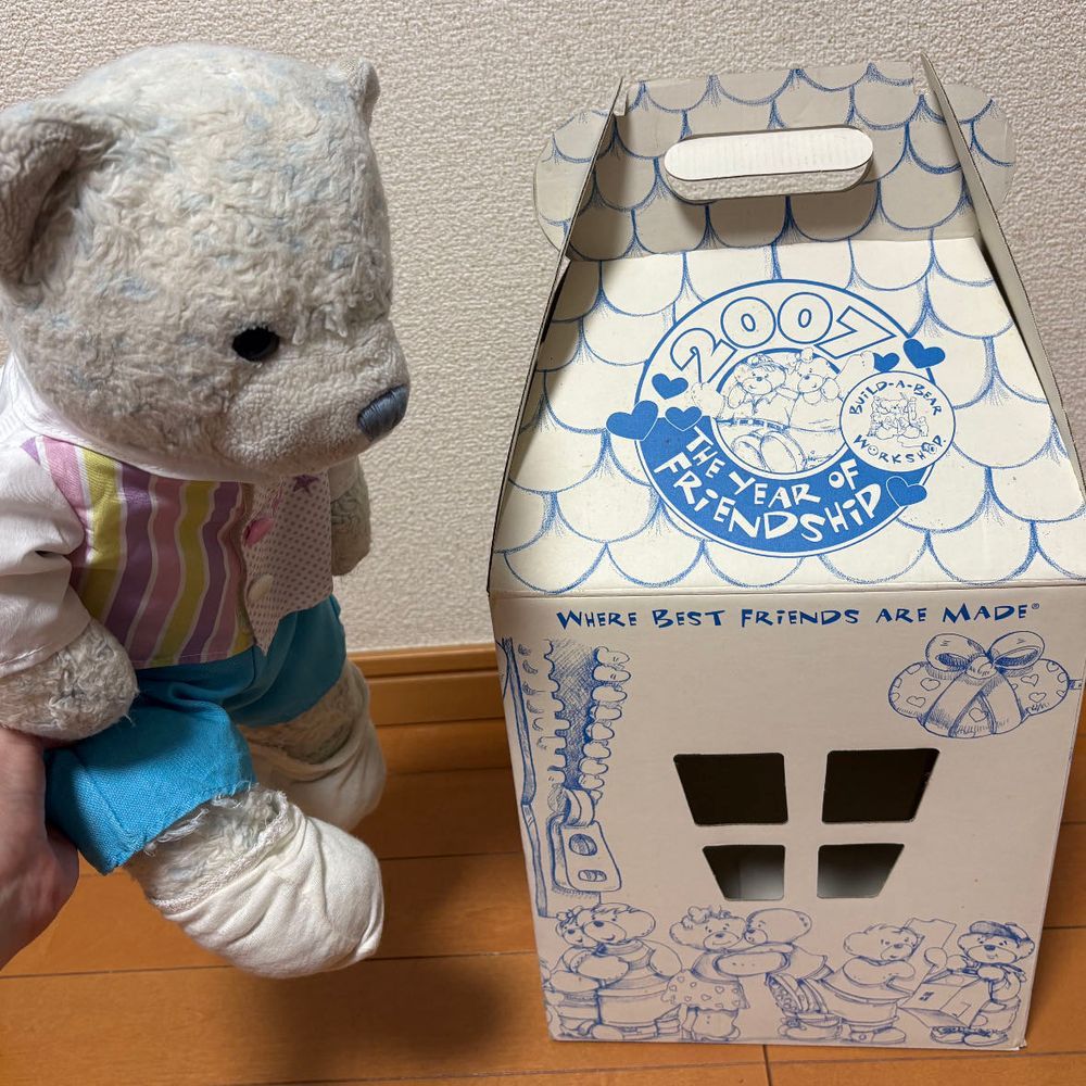 お掃除してたら懐かしいものが出てきたよ。
けあはお店で買われたあと、この箱に入れられておやのおうちに連れて行かれたんだ。
昔はおやとケンカするとよくこの箱にこもってたよ。今はもうふさまにこもってるよ。