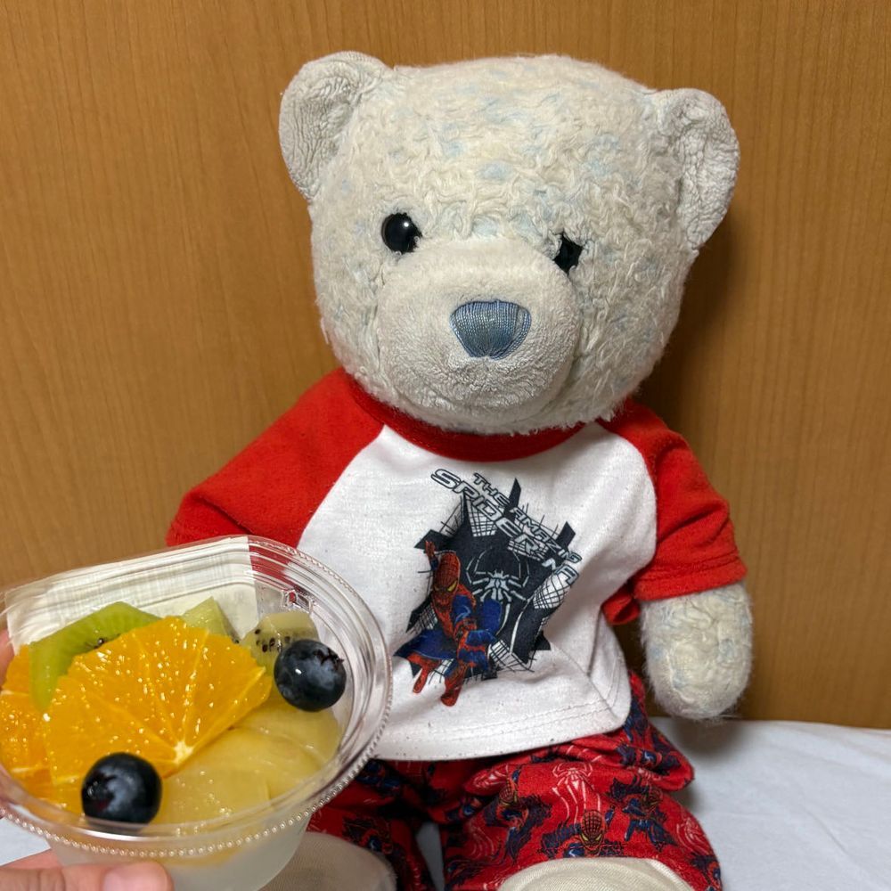冷蔵庫警察、けあです。
連日でクレープ、フルーツ杏仁、どら焼きを見つけました。全部没収です。
3枚目のどら焼きの安さにビックリしてたら、おおくんがやってきたよ。遊んでもらえると勘違いしてるみたいだね。