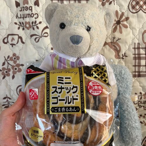 けあのお顔よりおっきいミニスナックゴールド。ビッグスナックゴールドもあるのかな？
2,3枚目はおやからもらったわらび餅。隠してないなんて珍しい。なんか裏がありそうだ。