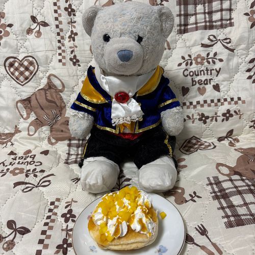 スーパーで半額になってたマンゴーパンケーキを買ってきたらしい。
いつも通りけあが没収。おいしくいただくよ。