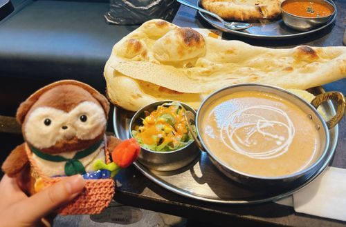 ポンタちゃんインドカレーやさんにつれてってもらえたぽん！きょうからポンタちゃんはいんどじんになるぽんねぇー！