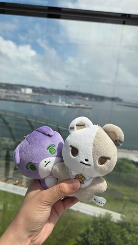 お写真撮るときにしゃちょたうんさんがもちたうんさんにアッパーをかけるような形になってしまって、もちたうんさんに怒られてしまいました…。ちょっと、いやかなり嫌そうなお顔をしている…。