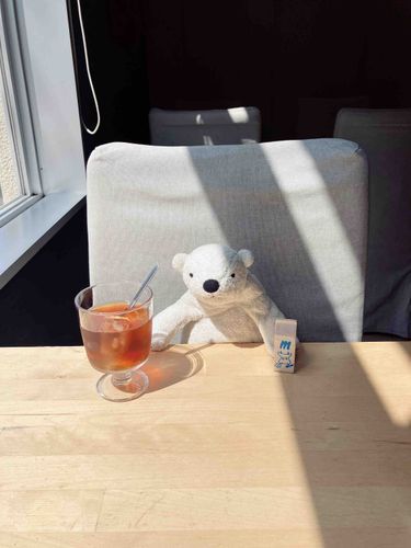 暑いからね。アイスティー飲むよ。
