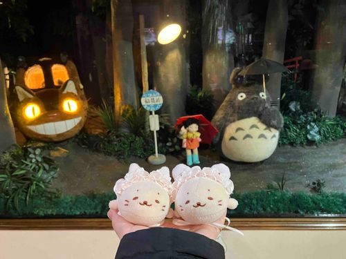 ( ◜ ·̫ ◝ )「伊豆テディベアミュージアムにはトトロさんたちもいたきゅ。記念にパシャリ☆」