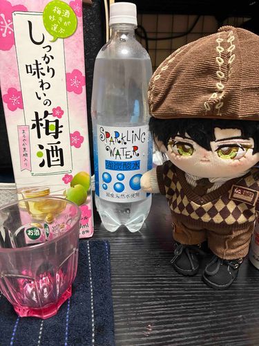 さいきんは あるじとの がいしゅつが
あたりまえに なっている
きょうは しゅうまつ なので
うめしゅの たんさんすいわりを のむそうだ
おつかれさま あるじ