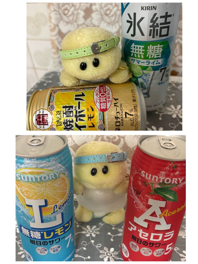 ねこちゃんから教えてもらって買ってきた 氷結サマーライムとファミマの無料クーポンでゲットした焼酎ハイボール🍋
そしてたぶんローソン限定のアセロラとレモンのチューハイでちゅ‼️グレープフルーツもあったのでちゅけど500ミリを3本は重かったので2本にしまちた💧🐢
