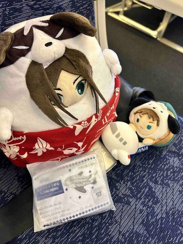 優しいCAさんがおもちゃをプレゼントしてくれたよ。嬉しいね☺️