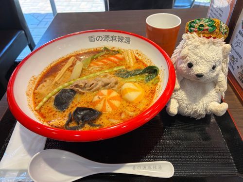 ねんがんの麻辣湯なんだポヨ〜
麻辣湯やさんにはアルコールがないので、お水で我慢なんだポヨ〜
初めての麻辣湯とっても美味しかったポヨ〜🦔⸒⸒🦔⸒⸒🦔⸒⸒