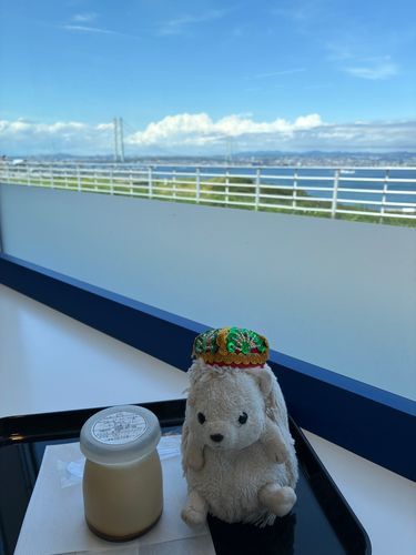 今日はとってもいいお天気なんだポヨ〜
明石大橋が綺麗に見えるポヨ〜