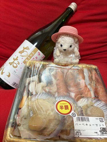 海鮮バーベキューセットが半額だったポヨ〜
お酒はまっまるさんがこの前お友達から貰ったのをのむんだポヨ〜
海鮮には日本酒なんだポヨ〜🦔⸒⸒🫶🦐🦑🐚‎🫶🍶