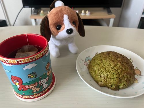 4がつの ママパン ていきびんだよ🌸
まっちゃの メロンパン🍵
なかは ふつうの メロンパンで うえの クッキーきじが まっちゃなの。
ほどよい まっちゃの にがみが ぜつみょうだよ😆😆😆💖