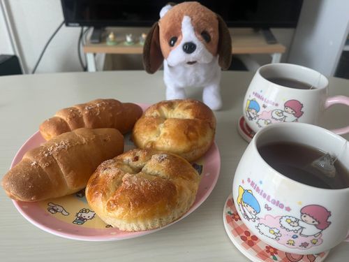 おひさしぶりの とうこうに なっちゃった😵
すこしまえに 5がつの ママパンを たべたよ🐶
まんまるのが フルーツブレッド、だえんのが しおパンだよ🥐
ぼく、しおパン だ〜〜いすき🧂