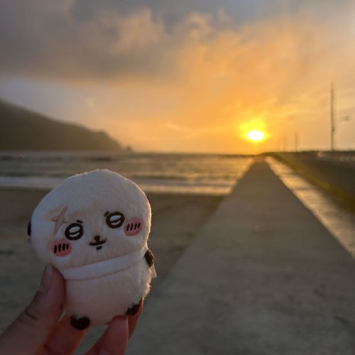 今年初海！夕焼け！