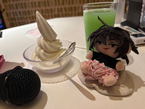 新しいぬいと一緒にカラオケ〜
(傀さんぬい作りました🀄)