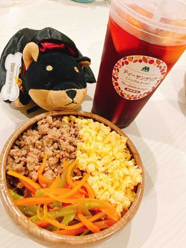 みにこてつ です🍼

ほんじつ は よんしょくどん！

どんぶり ですが しっかり 
やさい も はいって いるので
すばらしい めにゅー なのです✨️