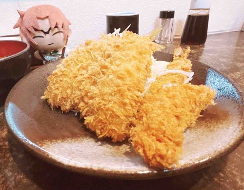 アジフライ　と　エビフライ　さくさくです