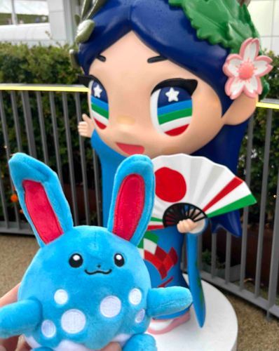 万博2回目でイタリアちゃんさんと写真をとれたよ　良かったねマリルリ