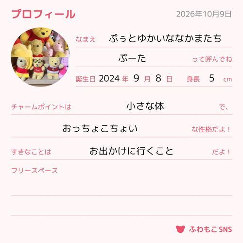 末っ子ぷーたのプロフィール！