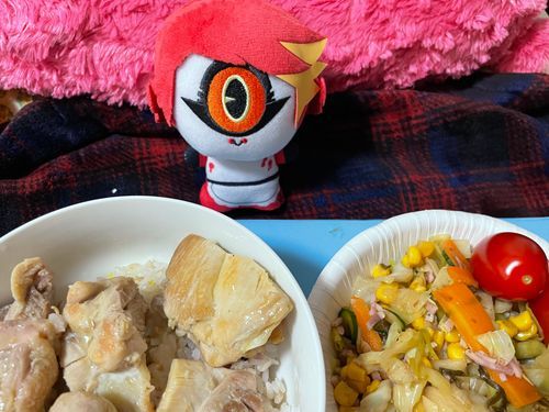 美味しそうなサラダとお肉！
あとでレシピ教えてね！
Byニフティ

サラダは国語の教科書にレシピ載ってたよ
今は載ってるかな
By主