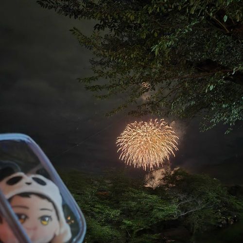 きょうは 花火 を みにいきました。
でかくて きれいでした。
なつ かんじました。