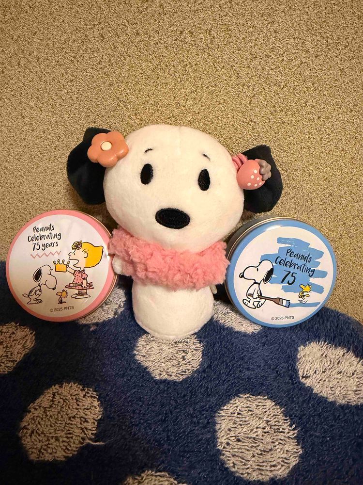 昨日のかえりみちにかいぬしコンビニいってみつけてきた!!
スヌーピーのキャンディー🍬✨️
ランダムで入ってるんだけど、ピンクとブルーどっちもかわいかったよ❨･¨⬮💕💕
今日のおやつはキャンディーだっฅ(･¨ ●)✨️