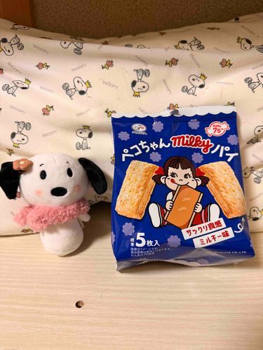 きのうね、かいぬしがコンビニからおみやげをかってきてくれたの💕
大きなパンとペコちゃんのお菓子❨･¨⬮✨️
すぬパイだいすきなんだぁ♥️
今日のおやつに決まりだぁ🙌💕