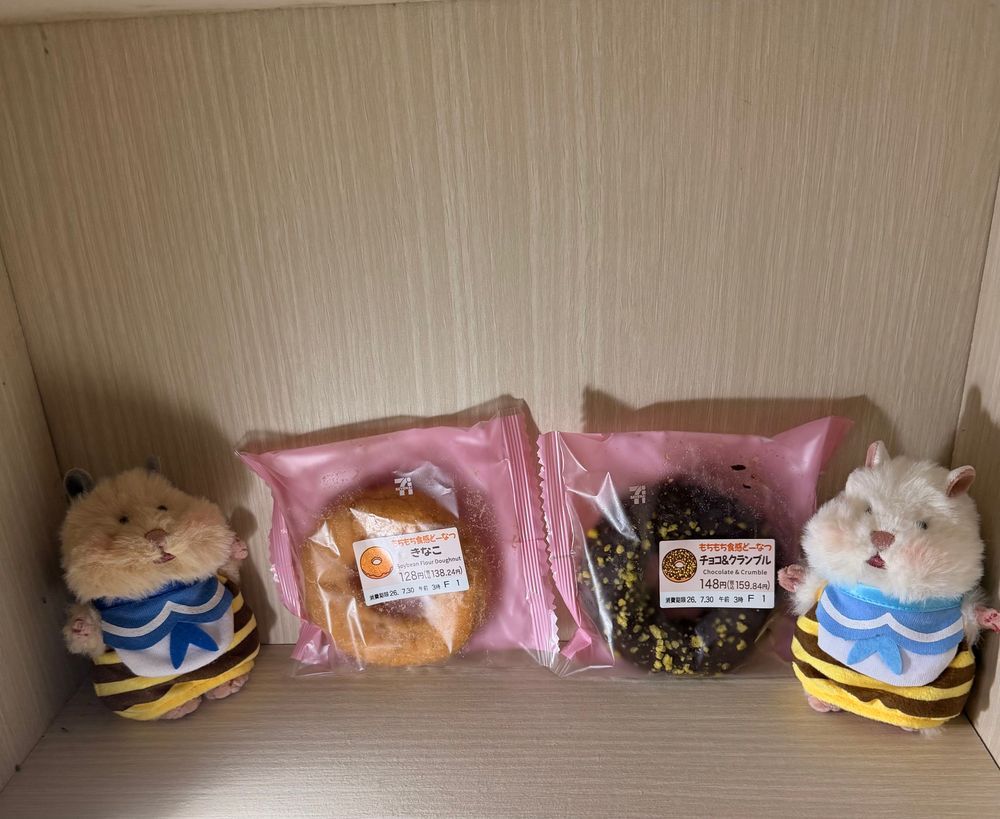 さいきんかいぬしがすきなドーナツでち🐾🍩✨️
もちもちしてておいしいらしいでち🐹𓂂◌
あしたいっしょにたべるって言ってたからみてるだけでち‪🐹♥️🐹