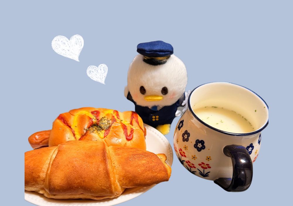 きちょう朝ごはんでち🍞✨️
昨日は夜遅くに帰ったからお腹空いたでち💭✈️
今日も頑張るでちよ😆