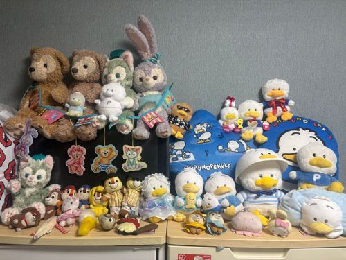 部屋の掃除したら小学生の頃好きで買ってたディズニーのぬいぐるみ出てきた♡