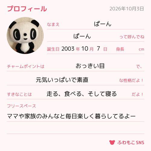 プロフィール作ってみたよ！
身長はわからないけどサンリオのホームページ見たらわかるかな？