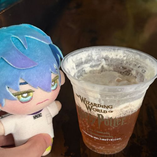バタービール🍺
主さん飲めるかなぁ？と不安そうでしたがバター風味の甘口ジンジャーエールって感じで美味しかったです♪
それにしてもすごい雨☂️
帰ったら靴乾かすの忘れちゃダメですよ
