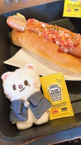 ホットドッグサルサソースとハインツイエローマスタード