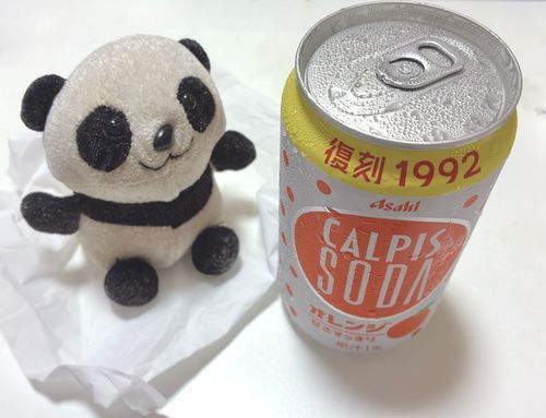 今日も1日お疲れさま！
持ち主が自販機限定の珍しいジュースを買ってきたみたいだよ🍊