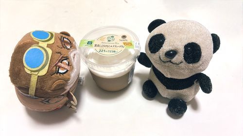 お友達のラング・ラングラーと一緒に紅茶プリンと写真を撮ったよ🍮