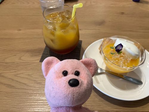 みかんアイスティーと、みかんゼリー。