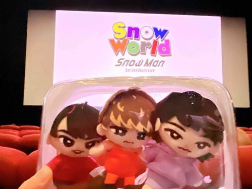 🧡「今日はなんと大きい俺らのライブビューイングに行ってきたんやで！！」
💜「大きい舞台でカッコイイ俺らが歌って踊って、すごかったよねぇ」
❤️「ぬしさんに動かしてもらって、踊ったり見たりして楽しかったですね！」
ぬし(本当、SnowManを推してて良かったよ。あと、ぼっち参戦で不安だったけど、3人がいてくれて安心できたよ、ありがとう。)