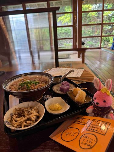 そーきそばがやって来ました❣️
ジーマミー揚げ豆腐やもずく和え、紫芋もちなど、思っていたより色々あってうさも大満足です🐰💕
#おでかけうささん