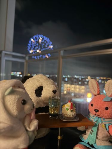 この夏、実はこっそり出張かき氷花火カフェUSSAもやってました🎇
5分間だけでも、毎週末花火が観れる方がいいなぁと思いました。

今年の東京隅田川の花火で潰れかけたうさより🐰