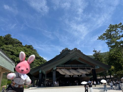 【出雲旅回想編4】
こちらが出雲大社さんという有名な神様の集合場所だそうです❣️
そして、あのしめ縄がとにかく大きかったです🐰‼️
