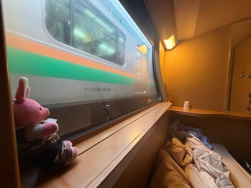 【出雲旅回想編Last】
マスターに起こしてもらってからは、窓の外ずっと見てたものの、残念ながら朝日の時間はビルや電車に遮られて見えず仕舞い💦
サンライズを見たければ「下り」のサンライズ出雲に乗らないとダメだと学びました…。