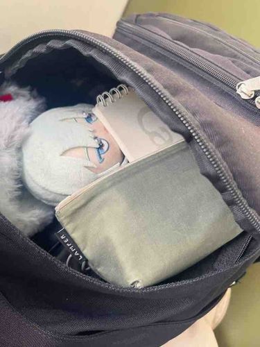今日は、ますたーをおどろかせようとおもって、こっそりリュックの中にはいってみました。
ますたーはすごくびっくりして、ついてきちゃったの！！と言って、そのあとわらったので、きにゃりはこっそりついてきてよかったなとおもいました。
